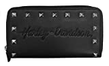 Harley-Davidson Women's Misrule Studded Zip Around Leather Wallet - Black