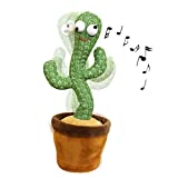 Wriggle Dancing Cactus Repeat What You say and Sing Electronic Plush Toy Decoration for Kids Funny Early Childhood Education Toys Very Funny Sing+Repeat+Dance+Recording+LED