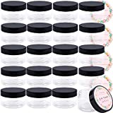 Tuzazo 4 Oz Plastic Containers with Lids 24-Pack, BPA Free Empty Round Low Profile Clear Plastic Jars with Lids and labels for Body Butter, Bath Salt, Cosmetic, Slime