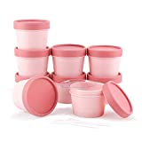 LONGWAY Empty Leakproof Cosmetic Pot Jars，Wide-Mouth Plastic Mask Container with Dome Lids for Beauty Products, DIY Slime Making or Travel Storage MakeUp, 100% BPA Free (3.4oz/100ml, Pink)