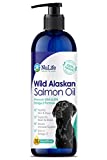 100% Pure Wild Alaskan Salmon Oil for Dogs, Omega 3 Dog Fish Oil Liquid, Skin and Coat Supplement for Shedding, Dry Itchy Skin and Allergies, All Natural EPA + DHA Fatty Acids, 16 oz Pump Bottle