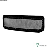 TLAPS Glossy Black RVT Rivet Bolt Steel Mesh Front Hood Bumper Grill Grille For 05-07 Ford F250 F350 F450 F550 Superduty / 2005 Excursion