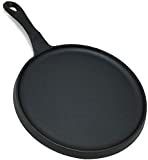 Cast Iron Comal Crepe Pan Nonstick Kosher Seasoned Induction Compatible Flat Tawa Griddle - 10 Inches