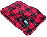 Car Cozy 2 - 12-Volt Heated Travel Blanket (Red Plaid, 58" x 42") with Patented Safety Timer by Trillium Worldwide