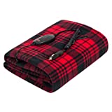 Sojoy iHealthComfort 12V Electric Heated Travel Blanket with Intelligent High Medium Low Temp 30/45/60mins Auto-Off Timer Controller(60"x 40")
