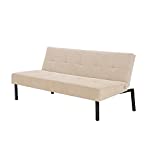 Modern Convertible Futon Sofa Bed for Compact Small Space Living Room Apartment (Cream)