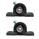 PGN - UCP201-8 Pillow Block Mounted Ball Bearing - 1/2" Bore - Solid Cast Iron Base - Self Aligning (2 Pack)