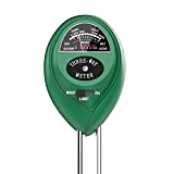 Plant Moisture Meter, 3 in 1 Soil Moisture Light pH Tester, Dr.meter Soil Probe Test Kits for Indoor Outdoor Plant Care, Hydrometer for Plants, No Battery Needed