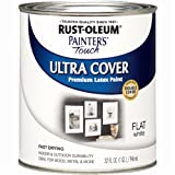 Rust-Oleum 1990502 Painter's Touch Latex Paint, Quart, Flat White 32 Fl Oz (Pack of 1)