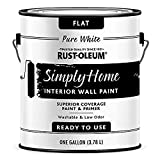 Rust-Oleum Simply Home Interior Wall Paint 332119 Simply Home Flat Interior Wall Paint, 1 Gallon (Pack of 1), Pure White, 128 Fl Oz