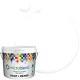 Microblend Interior Paint and Primer - White/White, Semi-gloss Sheen, Quart, Premium Quality, High Hide, Low VOC, Washable, Microblend Whites Family