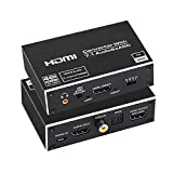 4K HDMI Audio Extractor Splitter, HDMI to HDMI + Optical Toslink SPDIF + 3.5mm Audio Jack + Coaxial + 7.1Ch HDMI Audio Support ARC and eARC Function