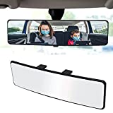 Stroller Rear View Mirror,12inch Panoramic Rear View Mirror,Interior Clip On Anti Glare Rear View Mirror, Wide Angle Car Mirror For use in Car, SUV, Truck(White)