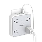 Multi Plug Outlet Extender with USB, TESSAN Surge Protector Outlet Splitter with 3 USB Wall Charger, Multiple Plug Expander for Travel, Home, Office