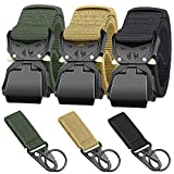 Ginwee 3-Pack Tactical Belt,Military Style Belt, Riggers Belts for Men, Heavy-Duty Quick-Release Aluminum Alloy Buckle with Extra MOLLE Hook