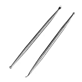 Airgoesin 2pcs Tonsil Stone Removal Pick Tonsillolith Premium Tool Stainless Steel Oral Cleaner with 10 Soft Silicone Caps