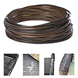 Wicker Repair Kit, 120ft Wicker Repair Supplies, Two-Tone Gradient Dark Brown with Light Brown Stripes, Plastic Rattan Material for Patio Chair Repair Flat Wicker Furniture Repair Replacement