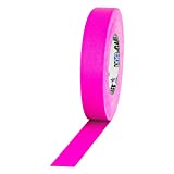 1" Width ProTapes Pro Gaff Premium Matte Cloth Gaffer's Tape With Rubber Adhesive, 50 yds Length x, Fluorescent Pink (Pack of 1)