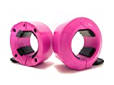 GORILLA JAW Olympic Barbell Clamps 2 inch Quick Release Pair of Locking 2'' Pro Weight Bar Plates Nylon Locks Collar Clips for Workout Weightlifting Fitness Exercise Pink/Black, LargeStandardSize
