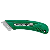 Pacific Handy Cutter S4R Safety Cutter, Retractable Utility Knife with an Ergonomical Design, Bladeless Tape Splitter, Steel Guard for Safety and Damage Protection, for Warehouse and In-Store Cutting , Green