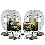 Power Stop K7028-26 Front and Rear Z26 Carbon Fiber Brake Pads with Drilled & Slotted Brake Rotors Kit