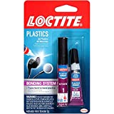 Loctite Super Glue Plastic Bonding system, Clear Superglue for Plastic, Cyanoacrylate Adhesive Instant Glue, Quick Dry - 0.14 fl oz Activator, .07 fl oz Glue, Pack of 1