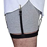 Garter Style Shirt Stays - Adjustable Elastic Shirt Garters with Locking, Non-Slip Clips (1-Pair)