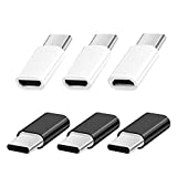 USB C Adapter, 6-Pack Micro USB Female to USB C Male Convert Connector, Syncing Data Transfer and Phone Charger C Type Compatible with Chromebook MacBook Galaxy S20 S10 S9 S8 Plus Pixel 4 and More