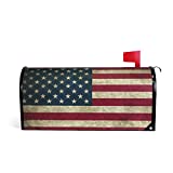 Wamika July 4Th Independence Day USA American Flag Welcome Magnetic Mailbox Post Box Cover Wraps Standard Size 20.8(L) x 18(W) Makover MailWrap Garden Home Decor