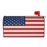 Abucaky American Flag Mailbox Cover Magnetic USA Patriotic 4th of July Waterproof Mailbox Wraps Post Letter Box Decor 21x18 in