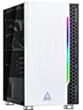 Montech Flyer White Micro ATX/Mini-ITX/Pre-Installed 2 Fans/High-Airflow/Computer Gaming Case/Hairline Surface Front Panel/RGB LED Shinning Strip/Three Versions Lighting Effects