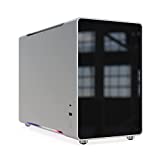 Mini ITX PC Case B6, Aluminum Computer Case with Tempered Glass, Micro ITX Case Supporting 240 Water Cooling with USB3.0 Type-C Port