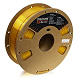 OVERTURE Silk Filament PLA 1.75mm Clog-Free Shiny 3D Printer Consumables, 1kg Spool (2.2lbs), Dimensional Accuracy +/- 0.03 mm, Fit Most FDM Printer(Silk Gold)