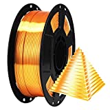 BBLIFE 1.75mm Silk Metallic Gold Shiny PLA Filament, 1kg 2.2lbs 3D Printing Material, Widely Compatible for FDM 3D Printers, with Extra 3D Printing Sticker Gift