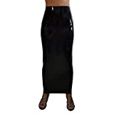 Black Latex 100% Rubber Long Hobble Skirt HOT (one Size)