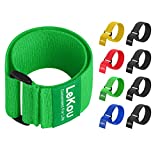 Lekou 2" x 18" (8 Pack) Elastic Cinch Straps, Stretchy Hook and Loop Storage Straps Hook and Loop Cinch Strap with Buckle - Bicycle, Truck, Boat Extension Cords, Ropes, Hoses Garage & RV Organization