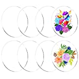 DOITEM Clear Acrylic Sheet, 8 Pieces Round Acrylic Sheet 6 Inch Circle Acrylic Blanks Plastic Disc Transparent Acrylic Panel Circle Acrylic Sheets Sign for Picture Frame Painting DIY Crafts