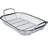 H&W Grill Basket, Vegetable Barbecue Basket,BBQ Basket for Grill, Outdoor Cookware Charcoal Barbecue Mate