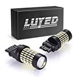 LUYED 2 X 1700 Lumens Extremely Bright 3157 4014 102-EX Chipsets 3056 3156 3057 3157 LED Bulbs with Projector for Backup Reverse Lights,Xenon White(Brightest LED in market)