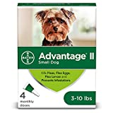 Advantage II 4-Dose Flea Treatment for Small Dogs, Flea Treatment for Small Dogs 3-10 Pounds