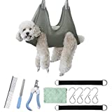 U-PTYTM Pet Grooming Hammock Harness for Dogs & Cats, Dog Grooming Hammock for Nail Trimming, Pet Grooming Hammock Helper with Nail Clippers, Pet Comb, Nail File, Cleaning Cloth, Suspension Kits