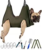 Kkiimatt 10 in 1 Pet Grooming Hammock Harness with Nail Clippers/Trimmer, Nail File, Comb,Breathable Dog Hammock Restraint Bag, Dog Grooming Helper for Nail Trimming/Clipping