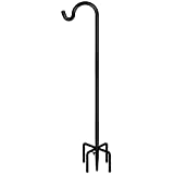 FEED GARDEN 92 Inch Adjustable Outdoor Shepherds Hook Bird Feeder Pole with 7 Prongs Base, Premium Steel Heavy Duty Tall Shepards Hooks for Hanging Bird Feeders, Plant Basket, Lanterns, 1 Pack