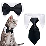 Casidoxi Dog Cat Tuxedo Collar, Cat Wedding Bow Tie, Puppy Kitten Wedding Birthday Easter Tux Collar Bow Tie for Dog Cat, Neck girth: 9.3 - 12