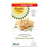 Simple Mills Almond Flour Crackers, Rosemary & Sea Salt, Gluten Free, Flax Seed, Sunflower Seeds, Corn Free, Good for Snacks, Made with whole foods, Family Size, 7 OZ