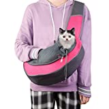 Arcwares Dog Sling Carrier, Travel Bag for Cat,Pink Breathable Crossbody Bag for Small Dog Cat Rabbit