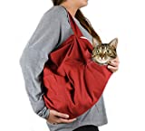 Cat-in-The-Bag Cozy Comfort Carrier Large Red Cat Bag Pet Carrier for Grooming, Vet Visits, Medication Administration, Dental Care, Bathing, Nail Trimming and Car Travel