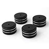 Monosaudio 4Pcs 40x20mm Speaker Isolation Feet 3M Adhesives Speaker Spike Pads with Non-Slip Rubber Rings for Audio,Speakers, Subwoofers, Home Theater, Turntable DAC Feet Pad (Black Color)