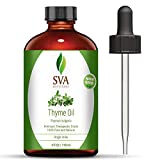 SVA Thyme Essential Oil | Very Strong Aroma | 4 OZ (118 ML) - 100% Pure, Natural, Premium Therapeutic Grade for Skincare, Hair growth and Follicle Health, Hygiene, Aromatherapy, Overall wellness.