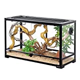 REPTI ZOO Glass Reptile Terrarium 30 Gallon, Front Opening Reptile Habitat Tank 30" x 12"x 18" for Reptile Pets Bearded Dragon Gecko Lizard, Double Doors Screen Ventilation(Knock-Down)